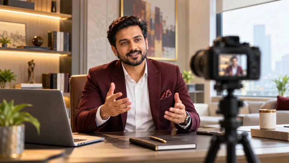 Illustrative professional sharing expertise on camera