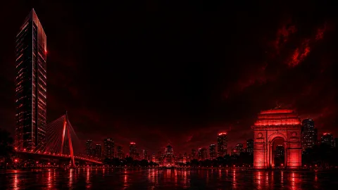 Delhi skyline backdrop for RED and REGA